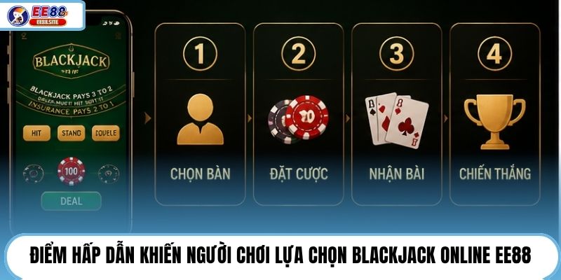 Điểm hấp dẫn khiến người chơi lựa chọn Blackjack online EE88
